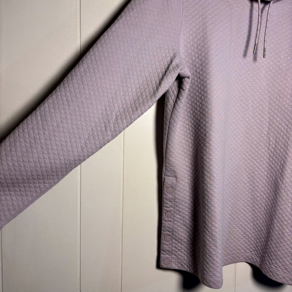 LL Bean Quilted Cowl Neck Pullover Sweatshirt Lavender Purple Sz Large Outdoors - Picture 3 of 11